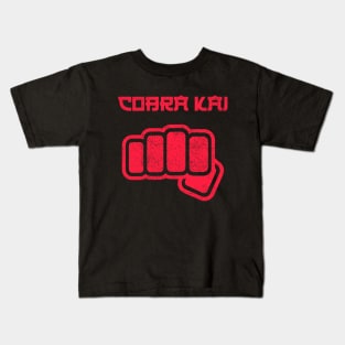 COBRA KAI design ✅ strike first nostalgia 80s tv dark pink version Kids T-Shirt